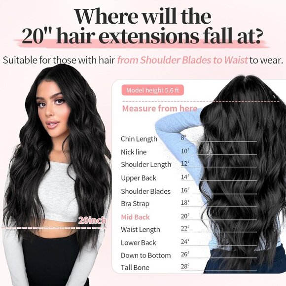 Clip in Hair Extensions Synthetic Wavy 24Inch Dark Brown to Chestnut - Picture 9 of 9